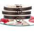 SiaLinda: Halsband echtes Elch Leder mit kleinem O-Ring, zweifarbig, schwarz / weiss 14 mm breit - SiaLinda.com